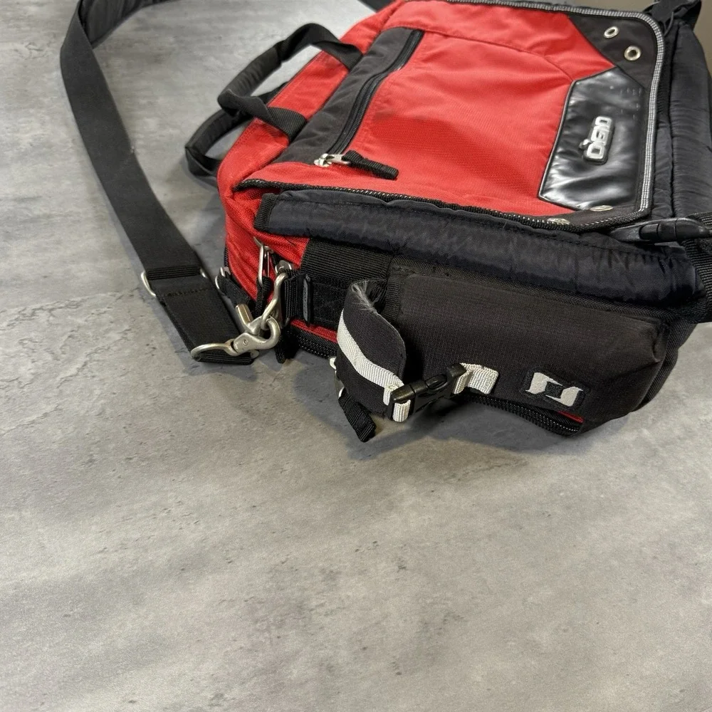 Vintage OGIO Laptop Messenger Bag Black Red Commuter Y2K Cyber Tech‎ Satchel